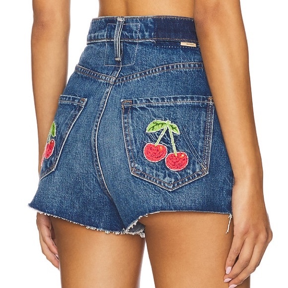 Juicy Couture Dresses & Skirts - NWT Juicy Couture Women's Denim Mini Skirt With Rhinestone Cherry Pockets